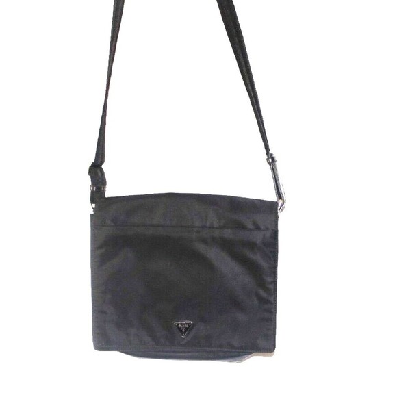 Vintage Guess Messenger Bag Black Nylon Crossbody Bag 90’s Top Flap - Picture 1 of 10